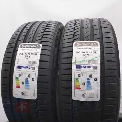 4. 205 40 18 4x CONTINENTAL 205/40 R18  86Y XL PremiumCoontact 6 Sommerreifen 2022  Ungebraucht  