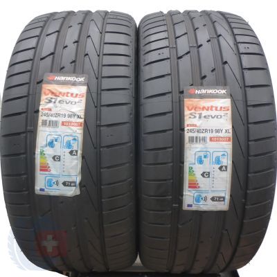 2 x HANKOOK 245/40 ZR19 98Y XL Ventus S1 Evo2 K117 Sommerreifen WIE NEU 2017 