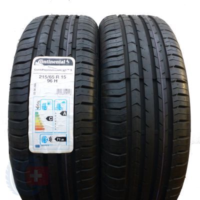 2 x CONTINENTAL 215/65 R15 96H ContiPremiumContact 5 Sommerreifen 2016 VOLL UNGEBRAUCHT 