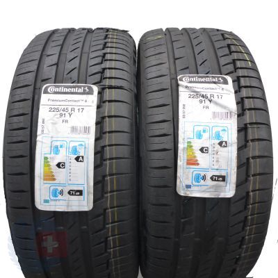 225 45 17 2x CONTINENTAL 225/45 R17 91Y XL PremiumContact 6 Sommerreifen 2019 VOLL WIE NEU