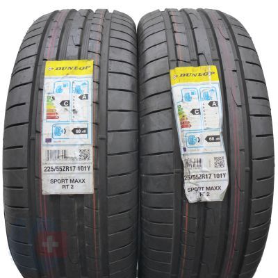 6. 225 55 17 4x DUNLOP 225/55 R17 101Y SportMaxx Rt2 Sommerreifen 2018 WIE NEU VOLL