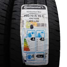 2. 195 70 15C 2x CONTINENTAL 195/70 R15C 104/102R VanContact Eco Sommerreifen 2021 VOLL Wie Neu