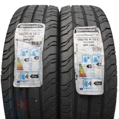 195 70 15C 2x CONTINENTAL 195/70 R15C 104/102R ContiVanContact 200 Sommerreifen 2018 WIE NEU VOLL