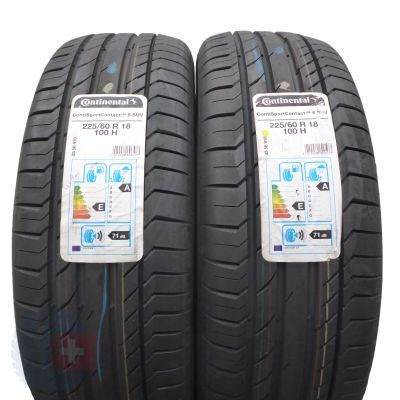 225 60 18 2x CONTINENTAL 225/60 R18 100H ContiSportContact 5 SUV Sommerreifen 2020 VOLL Wie Neu