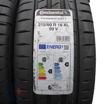 3. 215 60 16 4x CONTINENTAL 215/60 R16 99V XL PremiumContact 7 Sommerreifen 2023 WIE NEU VOLL