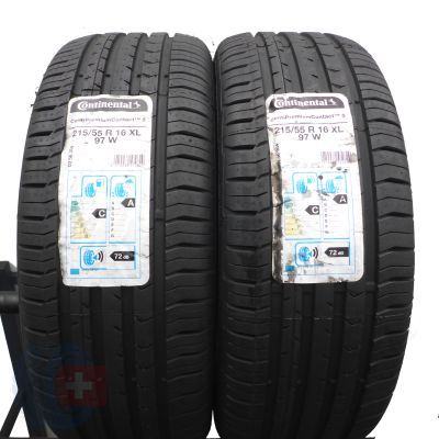 3. 215 55 16 4x CONTINENTAL 215/55 R16 97W XL ContiPremiumContact 5 Sommerreifen 2018 VOLL WIE NEU 