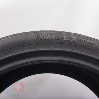 4. 275 40 22 1x CONTINENTAL 275/40 R22 108Y XL CrossContact LX Sport M+S Sommerreifen 2022 6,8mm