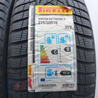 3.  215 50 18 4x PIRELLI  215/50 R18 92V Winter Sottozero 3 Winterreifen 2019 Ungebraucht   