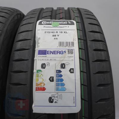 2. 215 40 18 4x CONTINENTAL 215/40 R18 89Y XL PremiumContact7 Sommerreifen 2024 WIE NEU VOLL