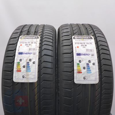 215 40 18 2x CONTINENTAL 215/40 R18 89W XL ContiSportContact 5 Sommerreifen 2022 VOLL WIE NEU 