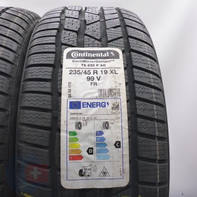 2.  235 45 19 2x CONTINENTAL 235/45 R19 99V XL ContiWinterContact TS 830 P A0 Winterreifen 2023 VOLL WIE NEU 