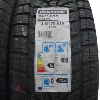 2. 2 x BRIDGESTONE 245/70 R16 111T Blizzak LM-80 Evo Winterreifen 2018 VOLL Wie Neu