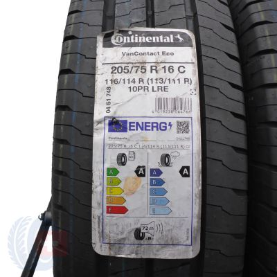 3. 205 75 16C 4x CONTINENTAL 205/75 R16C 116/114R VanContact Eco Sommerreifen 2021 WIE NEU VOLL