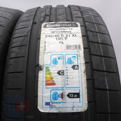 3. 245 40 21 2x CONTINENTAL 245/40 R21 100Y XL SportContact 6 A0 Silet Sommerreifen 2019 VOLL WIE NEU 