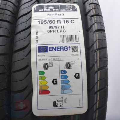 2. 195 60 16C 4x UNIROYAL195/60 R16C 99/97H Rain-Max 3 Sommerreifen 2022 Ungebraucht  
