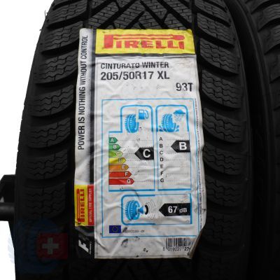 3. 205 50 17 4x PIRELLI 205/50 R17 93T XL Cinturato Winter Winterreifen 2018 WIE NEU VOLL