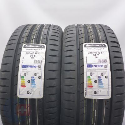 235 45 17 2x CONTINENTAL 235/45 R17 94Y PremiumContact 7 Sommerreifen 2023 VOLL WIE NEU 