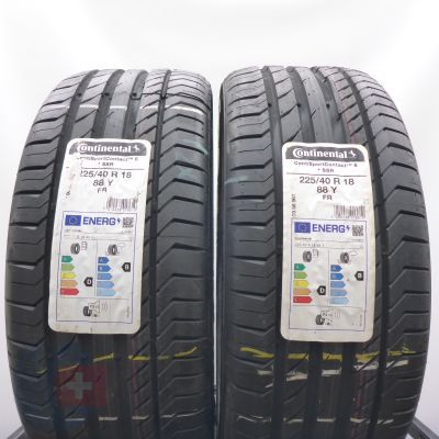 225 40 18 2x CONTINENTAL 225/40 R18 88Y XL ContiSportContact5 RunFlat BMW Sommerreifen 2022 VOLL