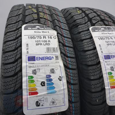 2. 195 75 16C 4x UNIROYAL 195/75 R16C 107/105R Snow Max 3 Winterreifen 2021/22 VOLL WIE NEU  
