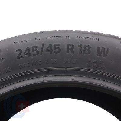 6. 245 45 18 4x CONTINENTAL 245/45 R18 96W EcoContact 6 Sommerreifen 2022 VOLL Wie Neu