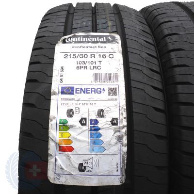 2. 215 60 16C 4x CONTINENTAL 215/60 R16C 103/101T ContiVanContact eco Sommerreifen 2021 VOLL WIE NEU