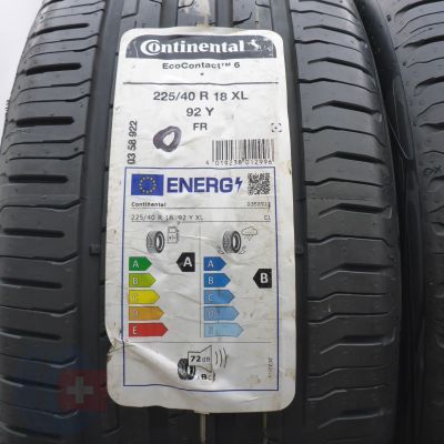 3. 225 40 18 4x CONTINENTAL 225/40 R18 92Y XL BMW EcoContact6 Sommerreifen 2023, 2024 VOLL
