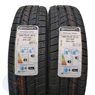 2 x CONTINENTAL 185/75 R16C 104/102R VanContact Winter Winterreifen 2018 VOLL WIE NEU