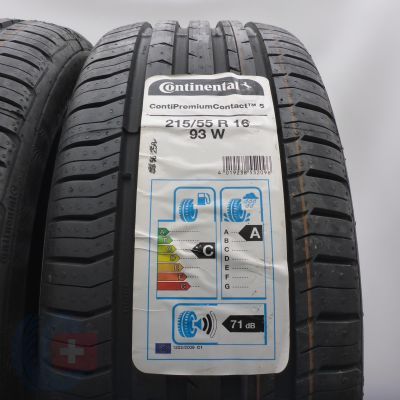 3. 215 55 16 4x CONTINENTAL 215/55 R16 93W ContiPremiumContact 5 Sommerreifen 2020 VOLL