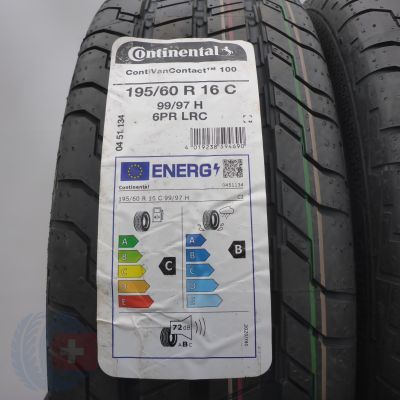 2. 195 60 16C 2x CONTINENTAL 195/60 R16C 99/97H ContivanContact 100 Sommerreifen 2023 WIE NEU VOLL