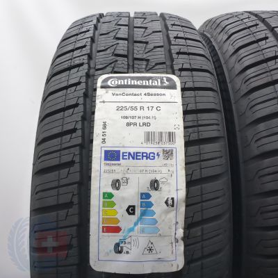 2. 225 55 17C 2x CONTINENTAL 225/55 R17C 109/107H VanContact 4Season Ganzjahresreifen 2023 VOLL WIE NEU 