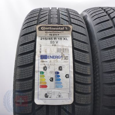 2. 215 45 18 2x CONTINENTAL 215/45 R18 93V XL WinterContact TS 870 P Winterreifen 2022/23 Ungebraucht  