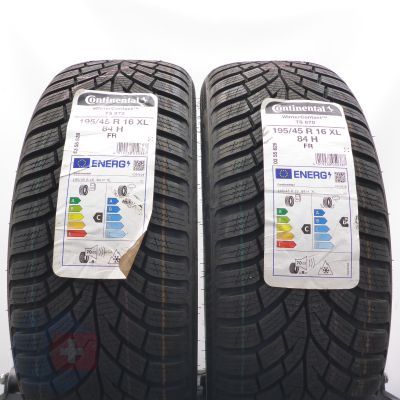 4. 195 45 16 4x CONTINENTAL 195/45 R16 84H XL WinterContact TS 870 Winterreifen 2022 Ungebraucht  