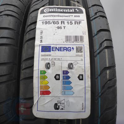2. 195 65 15 4x CONTINENTAL 195/65 R15 95T ContivanContact 200 RF Sommerreifen 2022 VOLL