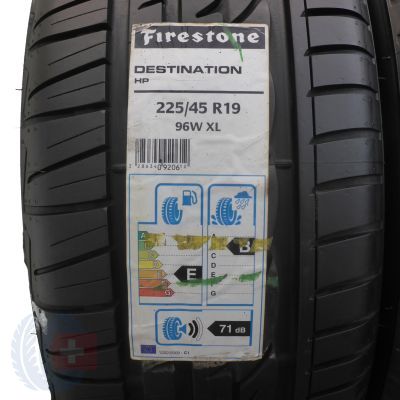 2. 4 x FIRESTONE 225/45 R19 96W XL Destination Hp Sommerreifen  2018 VOLL WIE NEU 