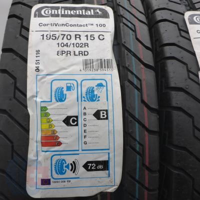 2. 195 70 15C 4x CONTINENTAL 195/70 R15C 104/102R ContiVanContact 100 Sommerreifen 2021, 2022