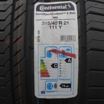 2. 4 x CONTINENTAL 315/40 R21 111Y ContiSportContact 5 MO SUV Sommerreifen 2018 VOLL Wie Neu