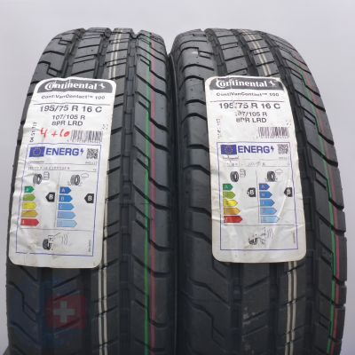 195 75 16C 2x CONTINENTAL 195/75 R16C 107/105R ContiVanContact 100 Sommerreifen 2022 VOLL WIE NEU