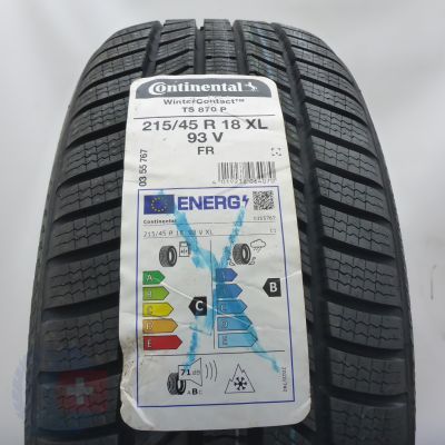 215 45 18 1x CONTINENTAL 215/45 R18 93V XL WinterContact Ts870P Winterreifen 2023 VOLL