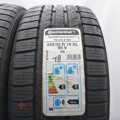 2. 245 35 19 2x CONTINENTAL 245/35 R19 93V XL ContiWinterContact TS 810 S M0 Winterreifen 2018 Ungebraucht   