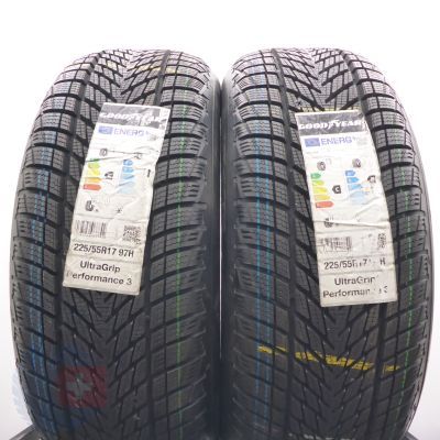  225 55 17 2x GOODYEAR  225/55 R17  97H UltraGrip Performance 3 Winterreifen 2023 VOLL WIE NEU  
