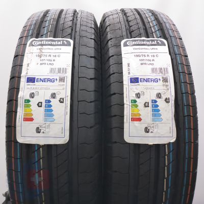 195 75 16C 2x CONTINENTAL 195/75 R16C 107/105R VanContact Ultra Sommerreifen 2025 Ungebraucht  