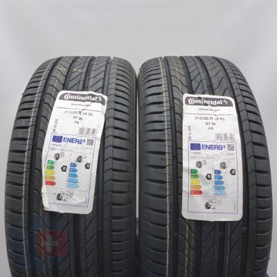 215 55 R16 2x CONTINENTAL 215/55 R16  97W XL UltraContact Sommerreifen 2024 VOLL WIE NEU  