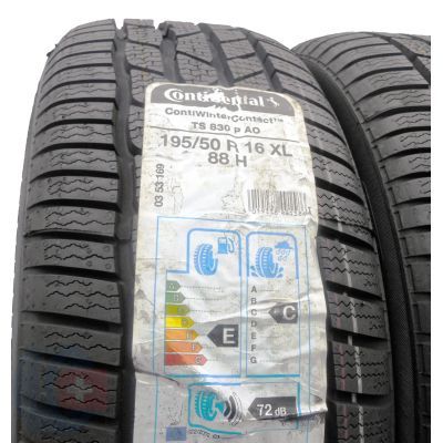 2. 195 50 16 2x CONTINENTAL195/50 R16 88H XL ContiWinterContact TS  830P A0 Winterreifen 2019 VOLL WIE NEU 