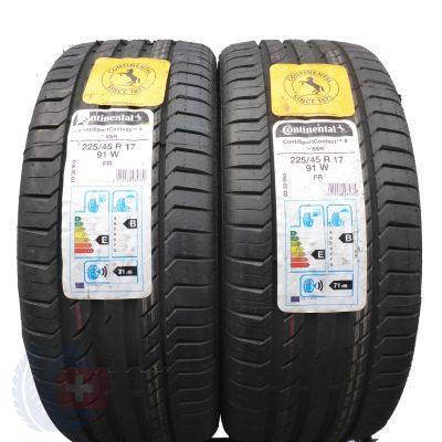 225 45 17 2x CONTINENTAL 225/45 R17 91W ContiSportContact 5 Sommerreifen RunFlat BMW 2020 WIE NEU VOLL