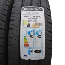 2. 195 70 15C 2x CONTINENTAL 195/70 R15C 104/102R VanContact Eco Sommerreifen 2021 VOLL Wie Neu