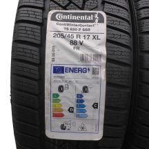 2. 2 x CONTINENTAL 205/45 R17 88V XL ContiWinterContact TS 830 P SSR Winterreifen 2021 VOLL WIE NEU 