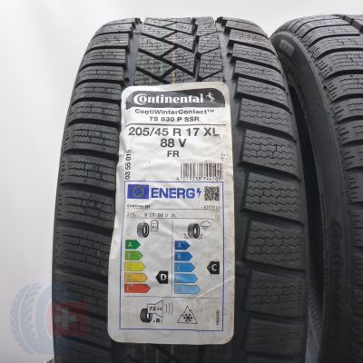 2.  205 45 17 2x CONTINENTAL 205/45 R17 88V XL ContiWinterContact Ts 830 P RFT Winterreifen 2022 Ungebraucht  