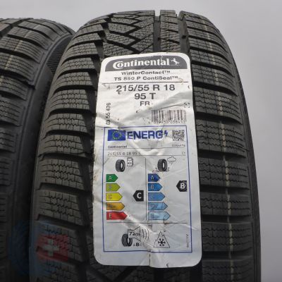2. 215 55 18 4x CONTINENTAL 215/55 R18 95T WinterContact TS 850 P SEAL Winterreifen 2021 VOLL WIE NEU 