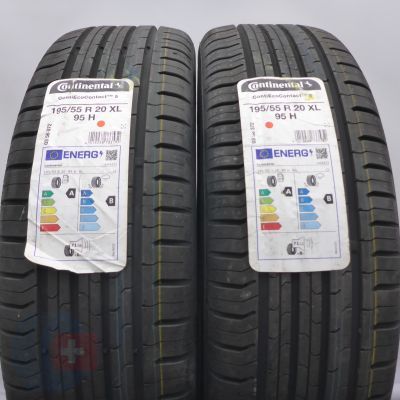 3. 195 55 20 4x CONTINENTAL 195/55 R20 95H XL ContiEcoContact 5 Sommerreifen 2023  VOLL WIE NEU