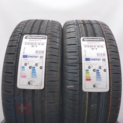 3. 215 55 16 4x CONTINENTAL 215/55 R16 97Y XL EcoContact 6 Sommerreifen 2022 VOLL 